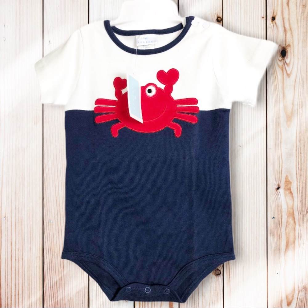 12 mo New Agabang Crabby 2 piece Short Set Baby Boy Infant Toddler Babies Crab‎